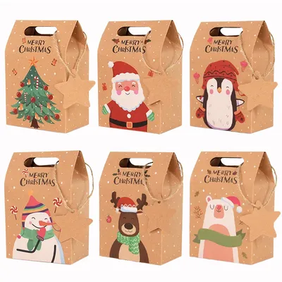 Kraft Xmas Candy Boxes (6 pcs) Kraft Xmas Candy Boxes (6 pcs)
