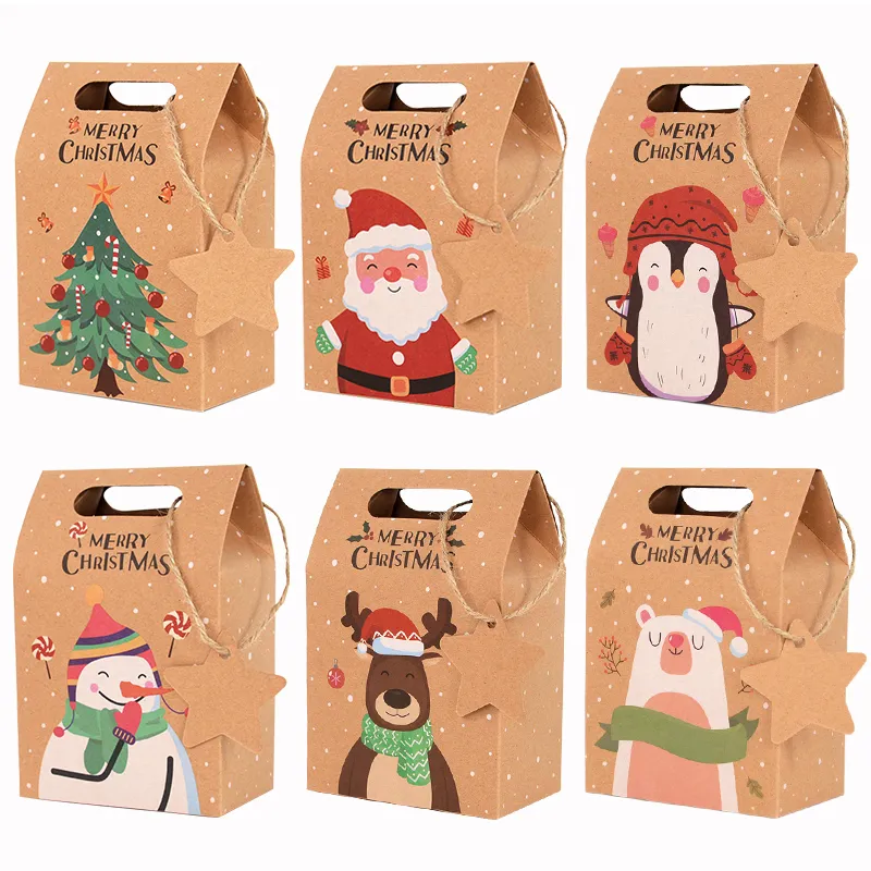 Kraft Xmas Candy Boxes (6 pcs)