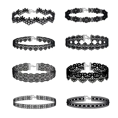 Lace Choker Necklace Set (8Pcs)