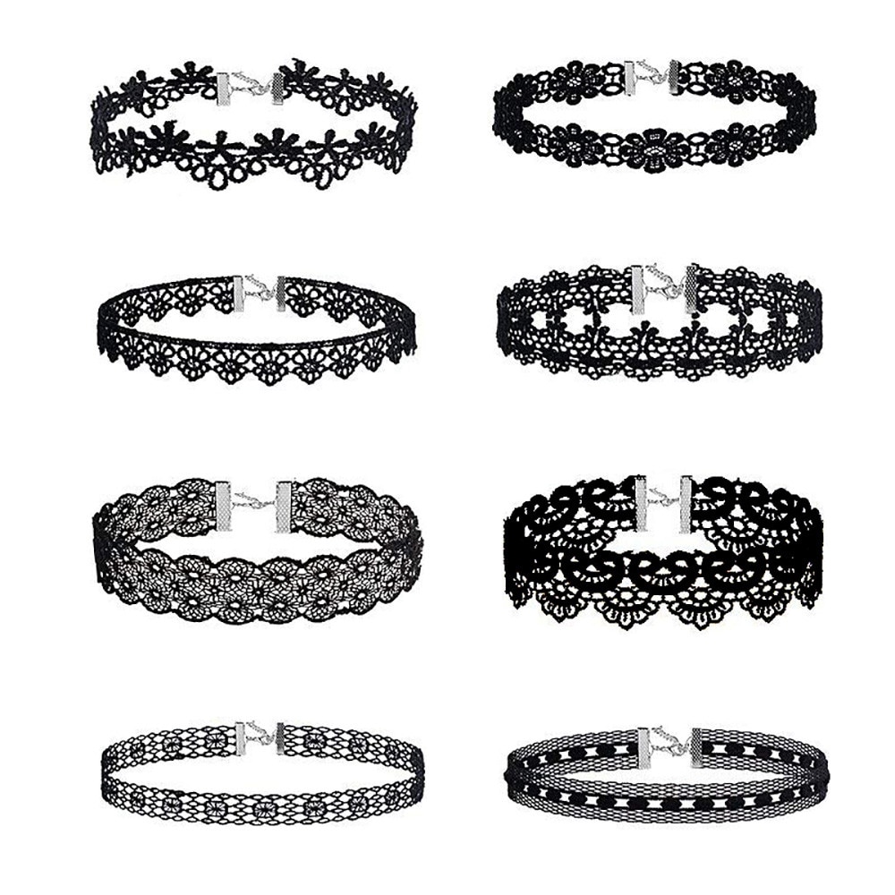 Lace Choker Necklace Set (8Pcs)