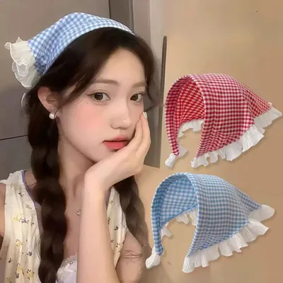 Lace Triangular Hair Scarf Headband Square Headscarf Hairband Turban Bandage Bandana Headband Women Headwarp Hair
