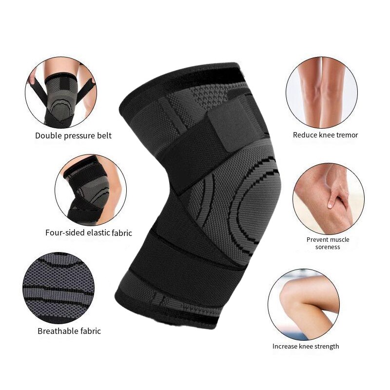 Lace up Compression Sports Knee Pads Knitted Running Basketball Mountaineering Cycling Badminton Knee Pads