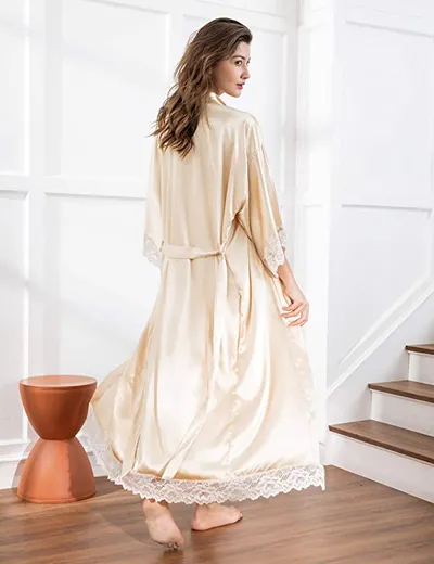 Laced Satin Silk Bridal Robe