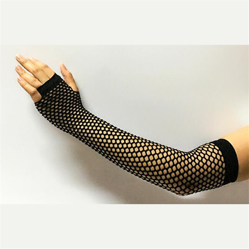 Ladies Arm Warmer Fishnet Fingerless Gloves