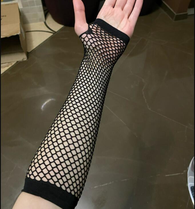 Ladies Arm Warmer Fishnet Fingerless Gloves