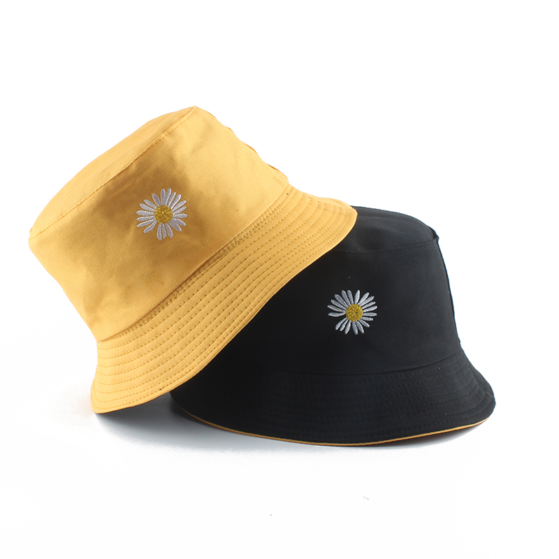 Ladies Bucket Hat With Daisy Embroidery Ladies Bucket Hat With Daisy Embroidery
