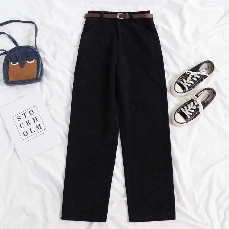 Ladies Corduroy Pants with Belt Ladies Corduroy Pants with Belt