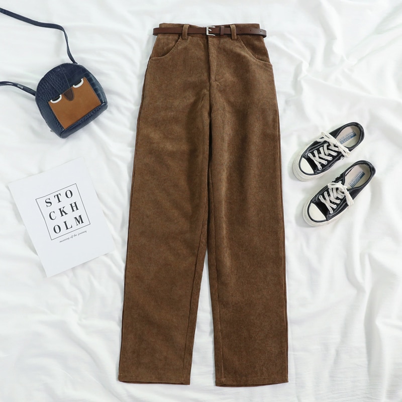 Ladies Corduroy Pants with Belt Ladies Corduroy Pants with Belt
