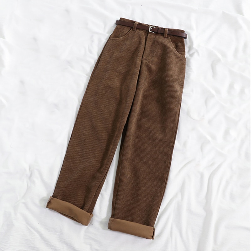 Ladies Corduroy Pants with Belt Ladies Corduroy Pants with Belt