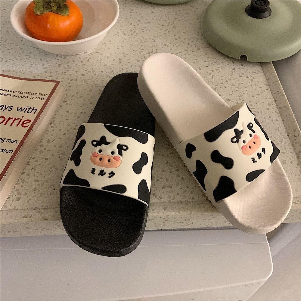 Ladies Cute Bathroom Cow Slippers Ladies Cute Bathroom Cow Slippers
