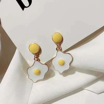 Ladies Cute Fried Egg Earrings