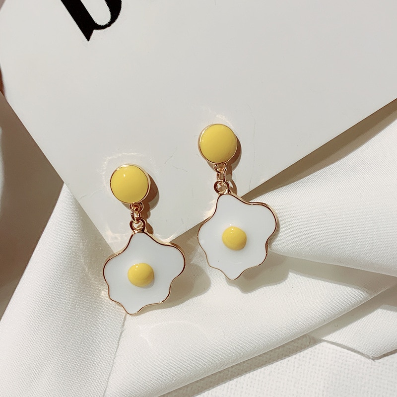 Ladies Cute Fried Egg Earrings