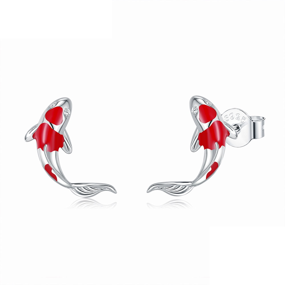 Ladies Elegant Lucky Koi Fish Earrings