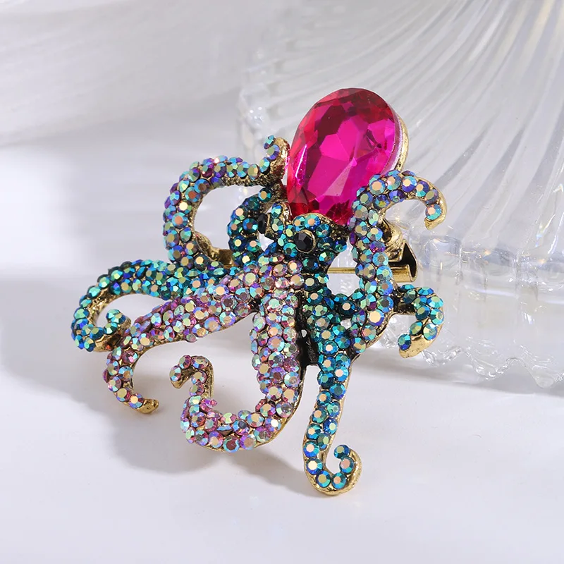 Ladies Elegant Pin Octopus Brooch