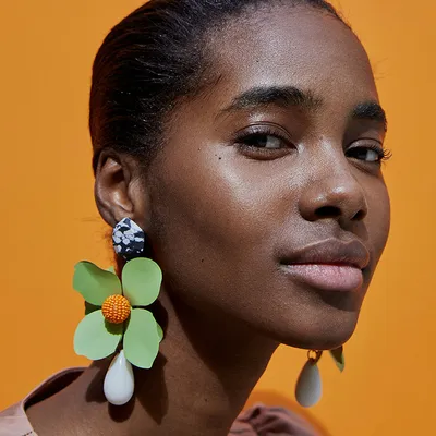 Ladies Fashionable Big Flower Earrings