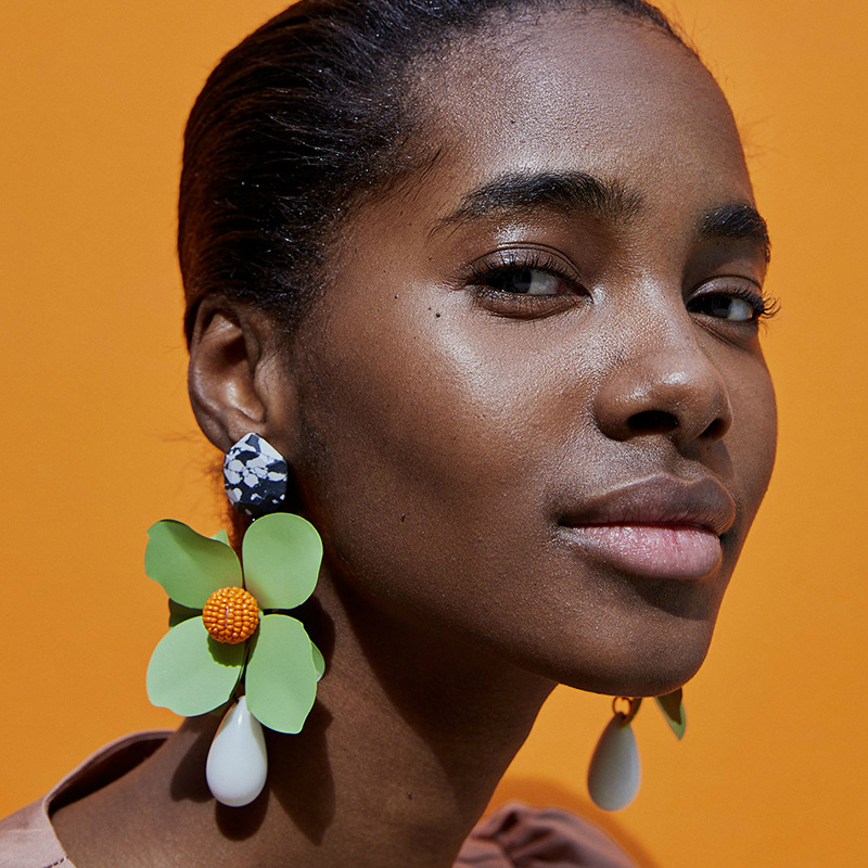 Ladies Fashionable Big Flower Earrings