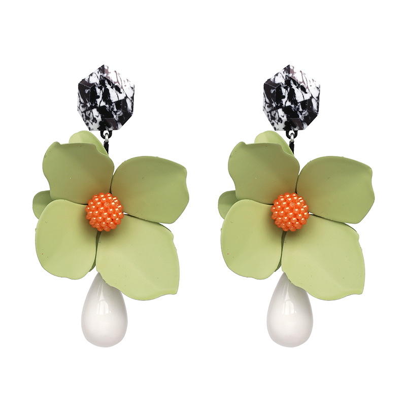 Ladies Fashionable Big Flower Earrings