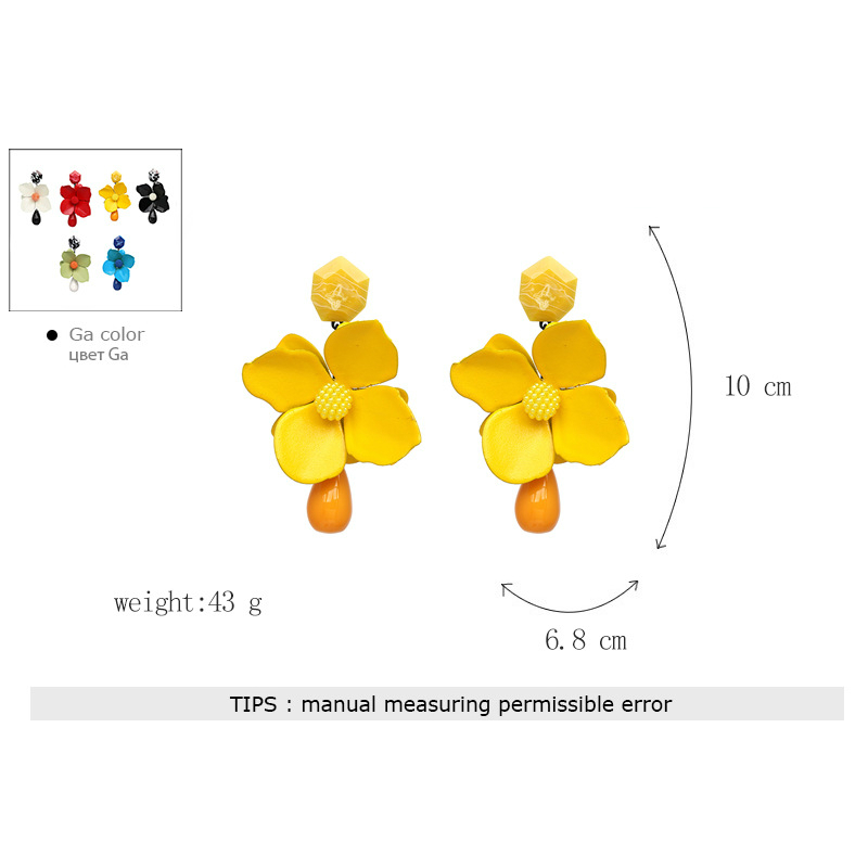 Ladies Fashionable Big Flower Earrings