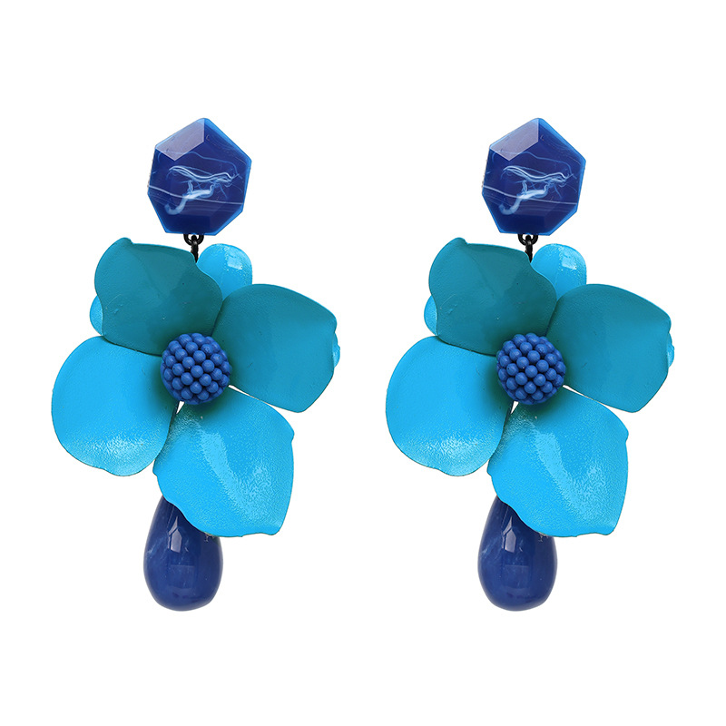 Ladies Fashionable Big Flower Earrings