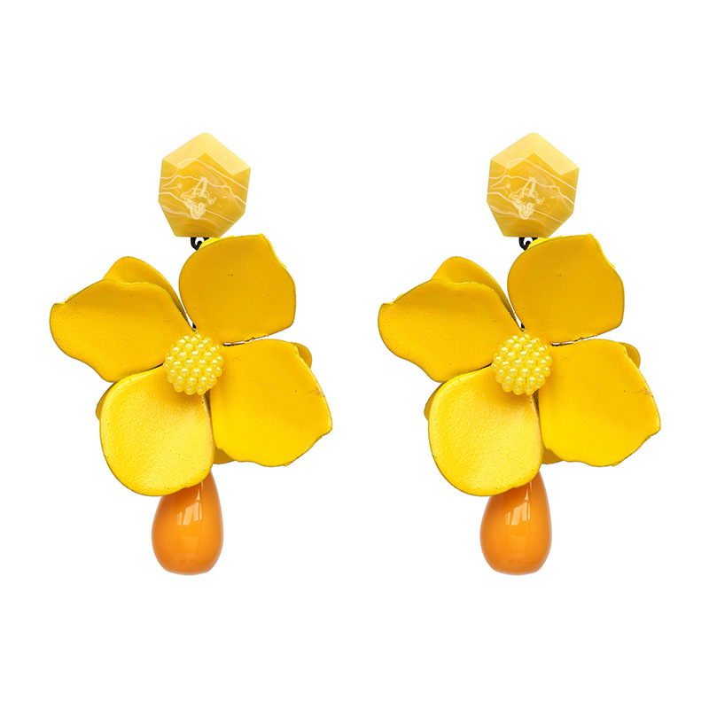 Ladies Fashionable Big Flower Earrings