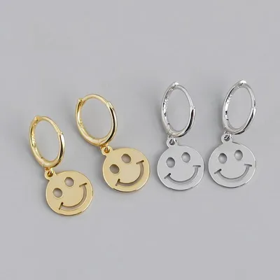 Ladies Fashionable Hoop Smiley Face Earrings