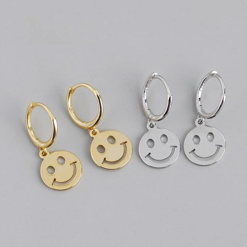 Ladies Fashionable Hoop Smiley Face Earrings