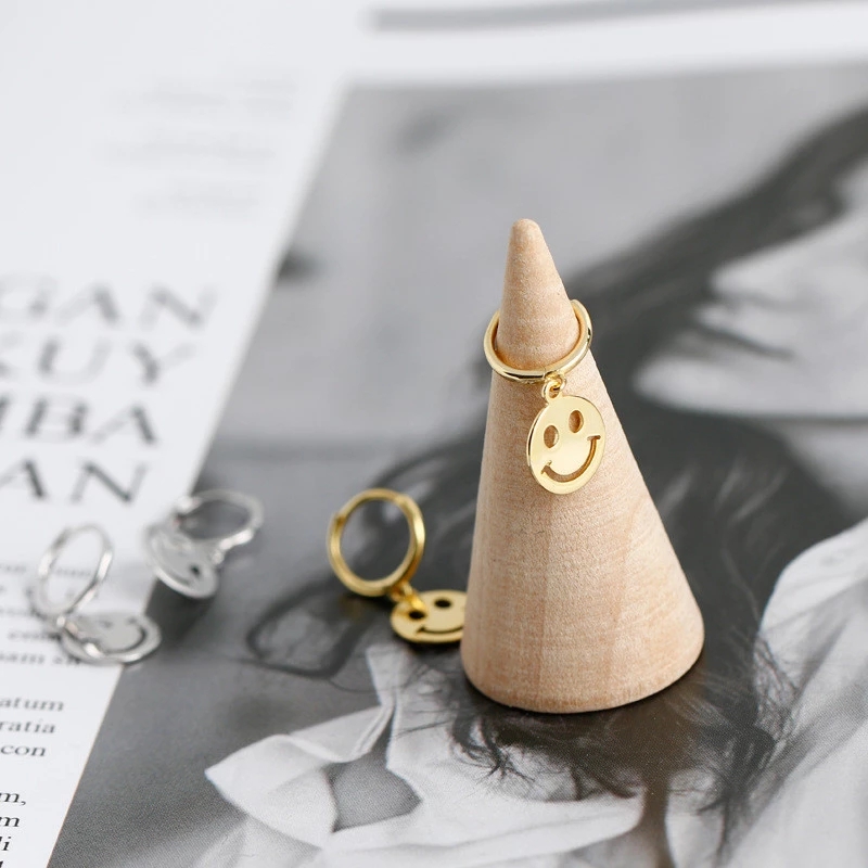 Ladies Fashionable Hoop Smiley Face Earrings
