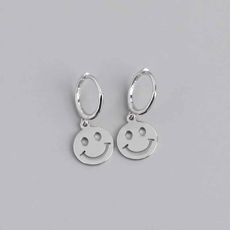 Ladies Fashionable Hoop Smiley Face Earrings