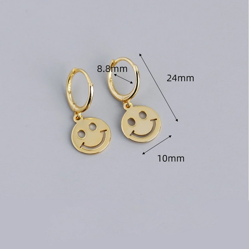 Ladies Fashionable Hoop Smiley Face Earrings