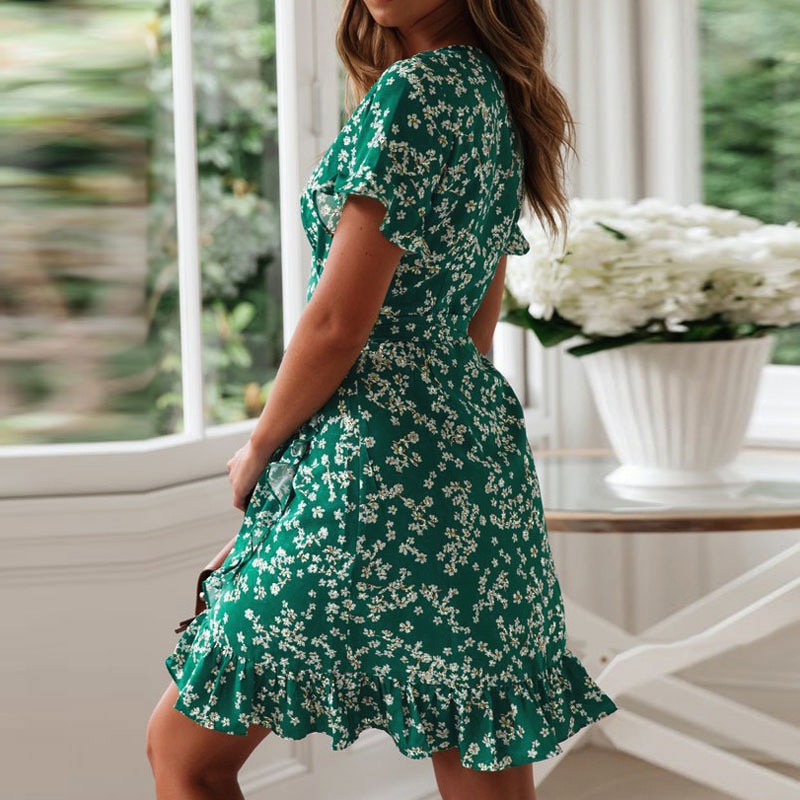 Ladies Floral Dress with Ruffles Ladies Floral Dress with Ruffles