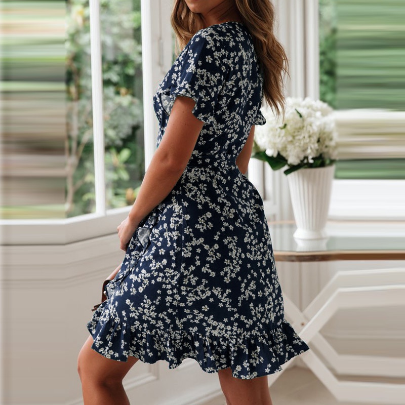 Ladies Floral Dress with Ruffles Ladies Floral Dress with Ruffles