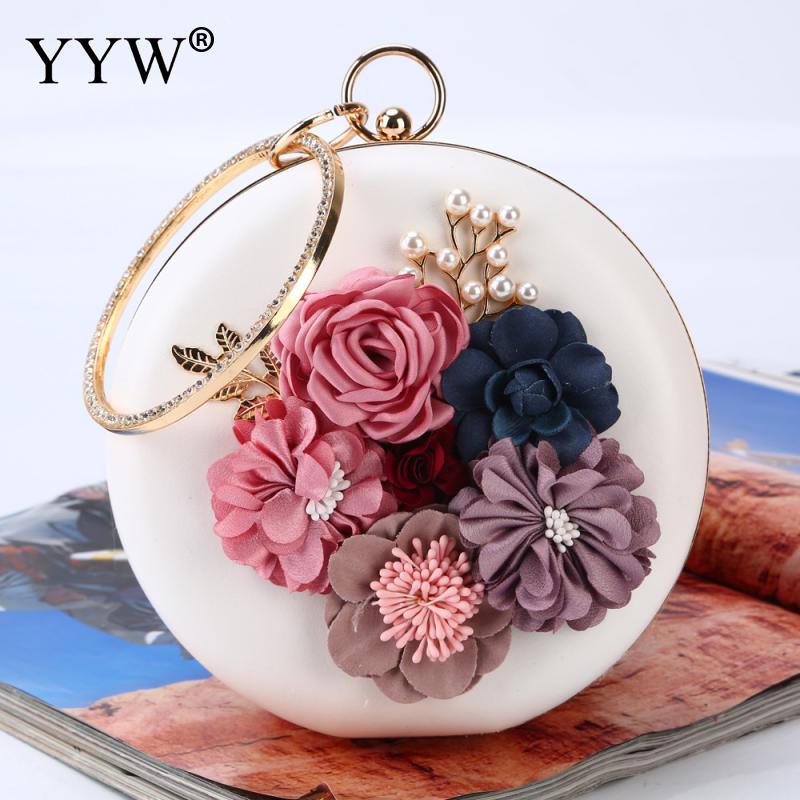 Ladies Flower Round Clutch Bag