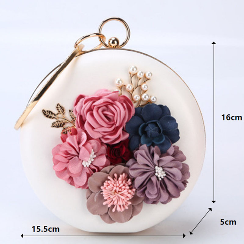 Ladies Flower Round Clutch Bag