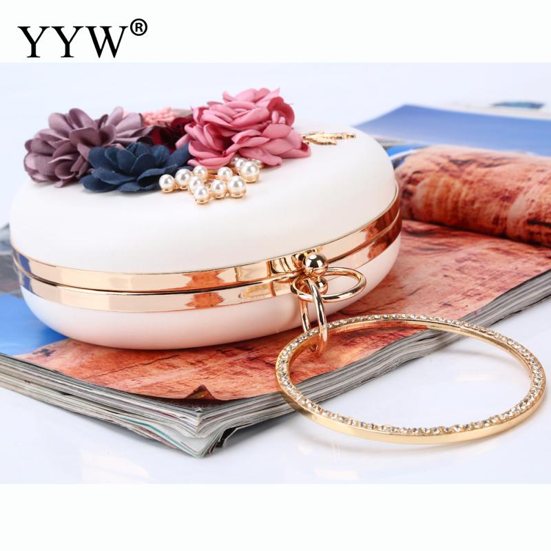 Ladies Flower Round Clutch Bag