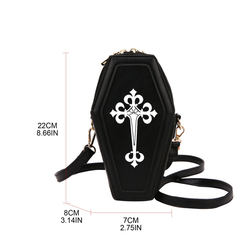 Ladies Gothic Coffin Crossbody Bag