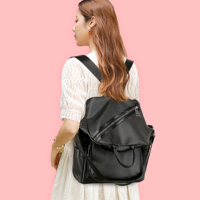 Ladies Leather Backpack Reversible Bag Ladies Leather Backpack Reversible Bag