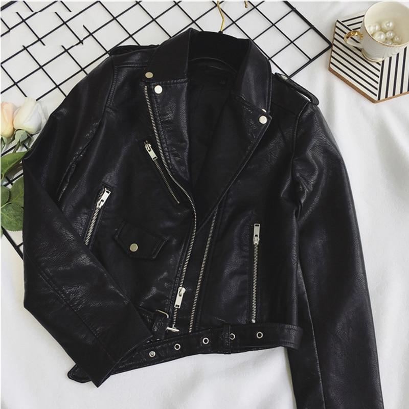 Ladies Leather Biker Jacket with Zipper Pockets Ladies Leather Biker Jacket with Zipper Pockets