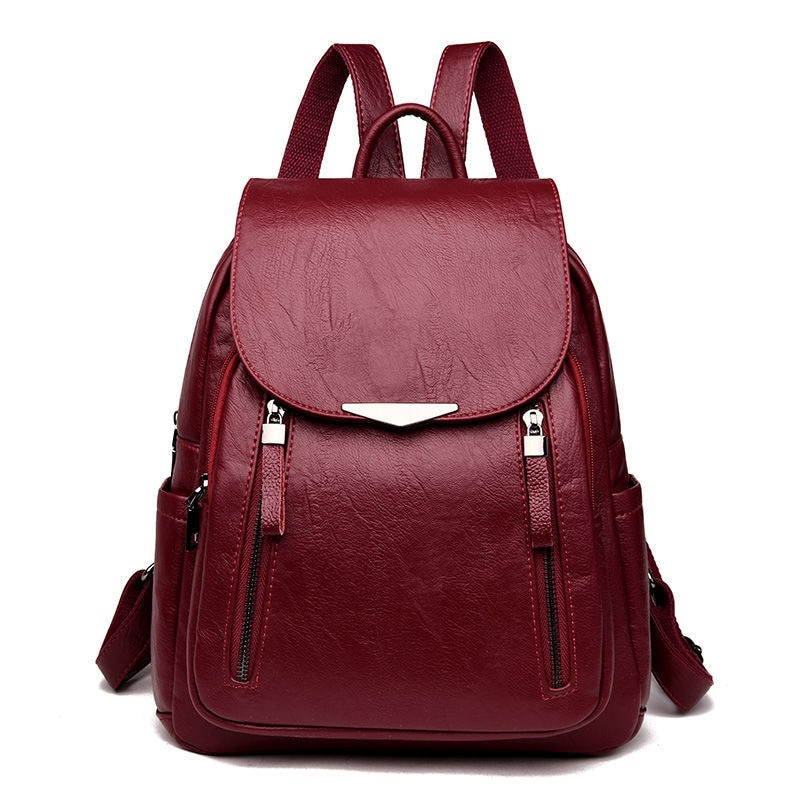 Ladies Leather Rucksack Casual Backpack