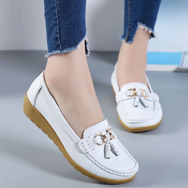 Ladies Loafer Shoes Slip-On Footwear