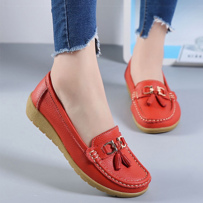 Ladies Loafer Shoes Slip-On Footwear