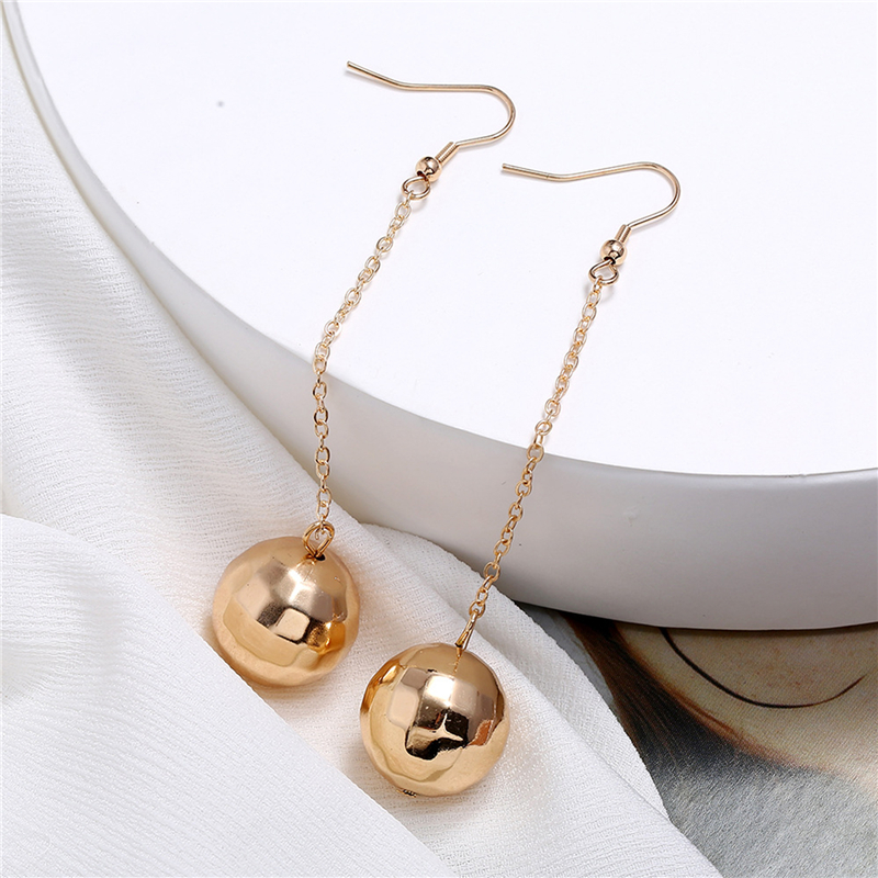 Ladies Long Dangle Disco Ball Earrings