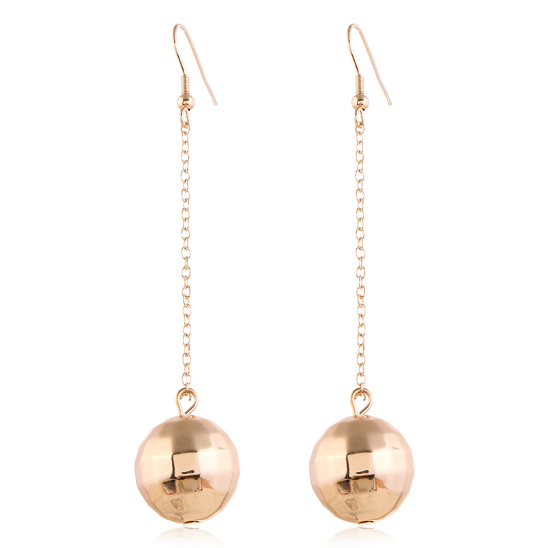 Ladies Long Dangle Disco Ball Earrings