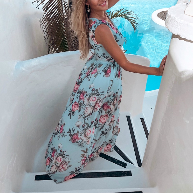 Ladies Maxi Dress Floral Print Ladies Maxi Dress Floral Print