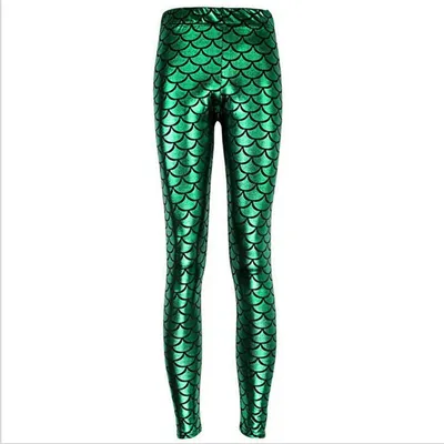 Ladies Mermaid Fish Scale Leggings
