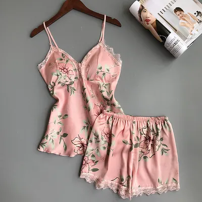 Ladies Nightwear Silk Floral Sleepwear