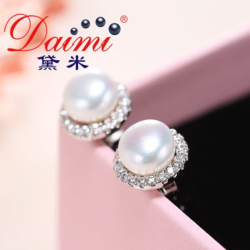 Ladies Pearl Earrings Silver Jewelry Ladies Pearl Earrings Silver Jewelry
