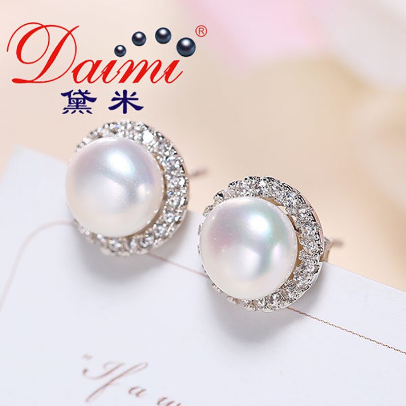 Ladies Pearl Earrings Silver Jewelry Ladies Pearl Earrings Silver Jewelry