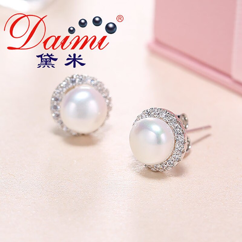 Ladies Pearl Earrings Silver Jewelry Ladies Pearl Earrings Silver Jewelry