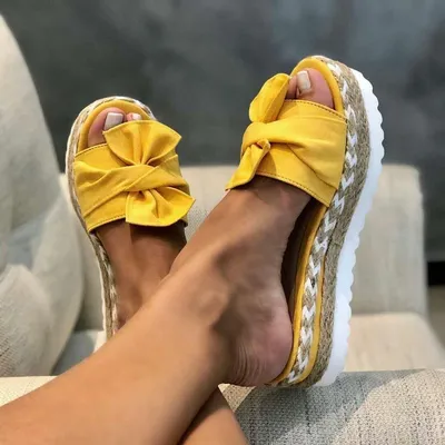 Ladies Platform Sandals with Bowknot