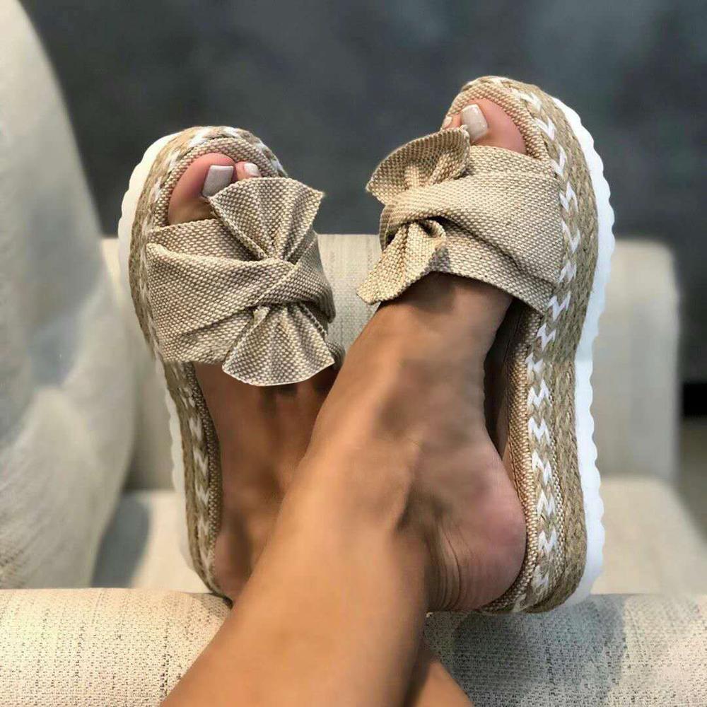 Ladies Platform Sandals with Bowknot